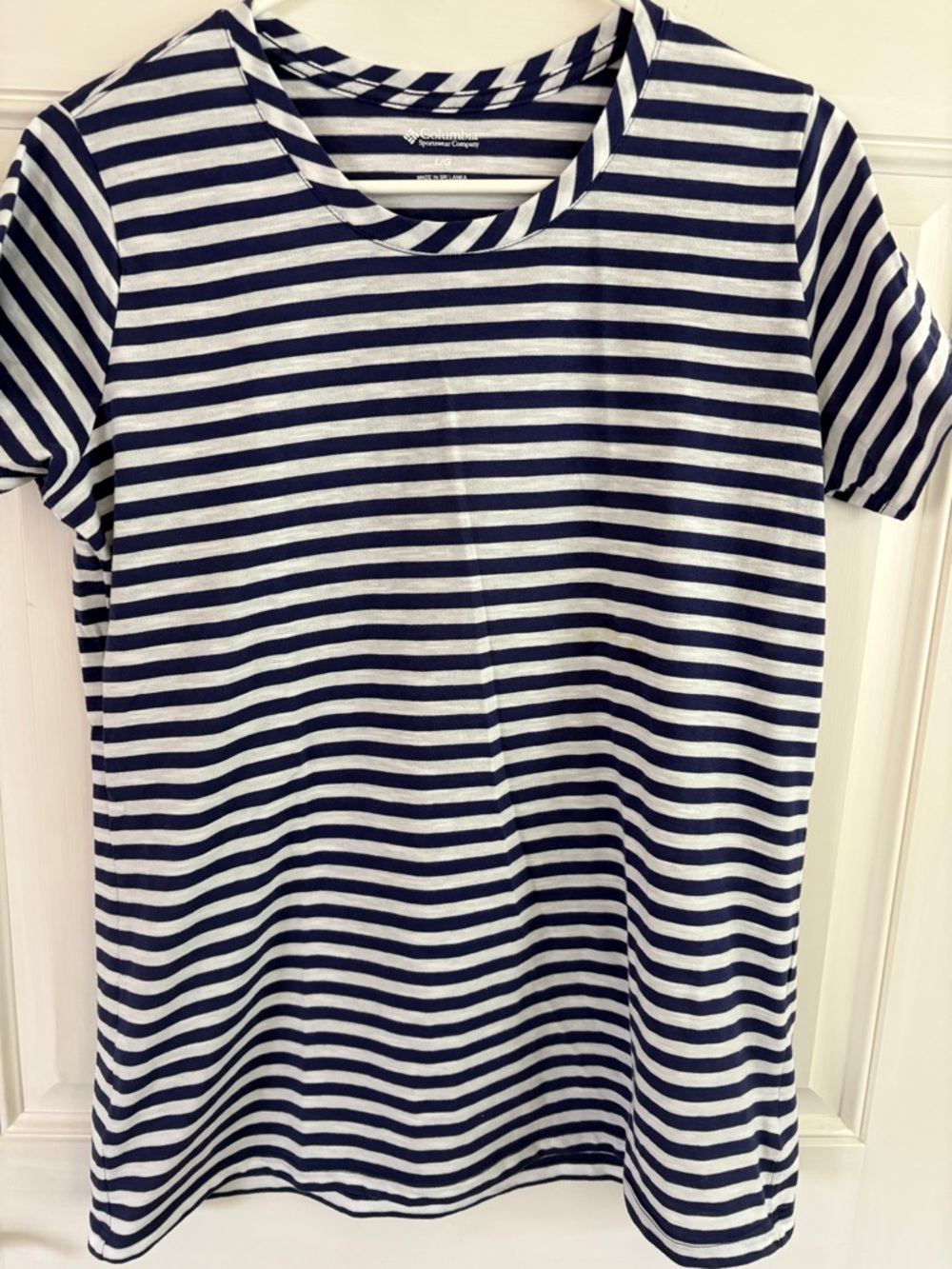 Striped Navy and White Crewneck Tee